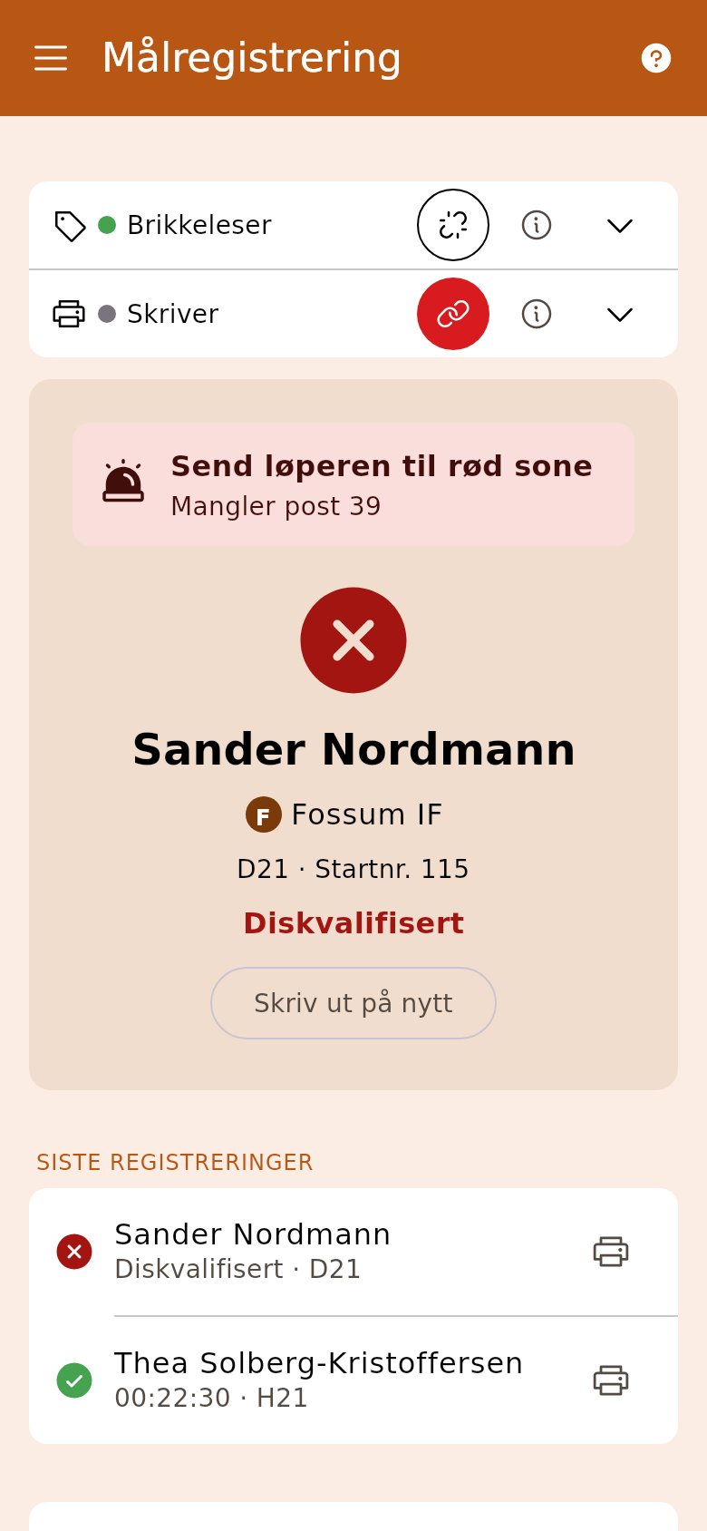 En diskvalifisert løper