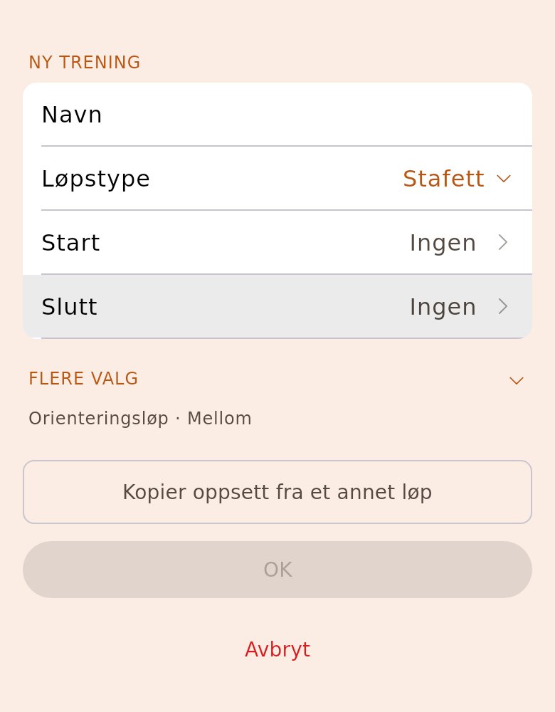 Ny trening med løpstypen «Stafett»