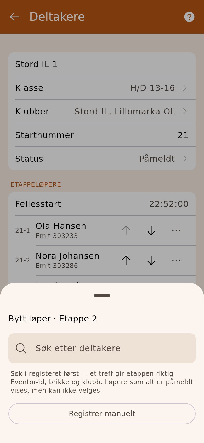 «Bytt løper»: søk opp den nye løperen