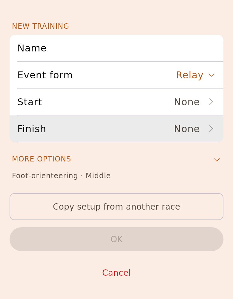New training with the event form «Relay»