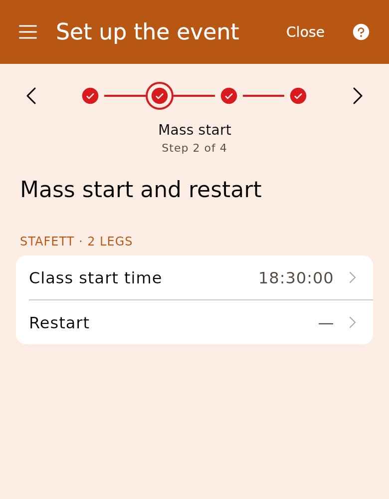Mass start and restart per class