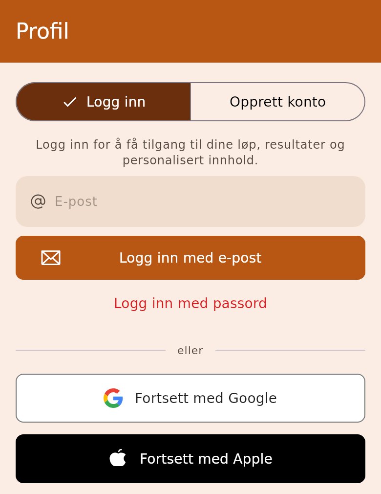 Profilsida før innlogging