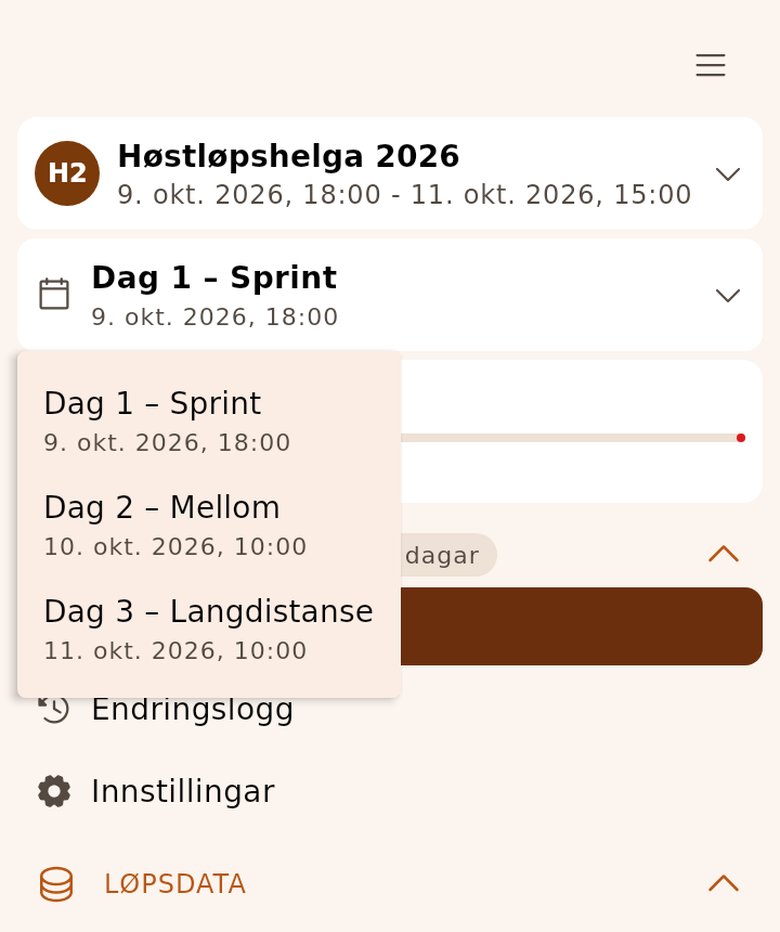 Dagveljaren i sidemenyen