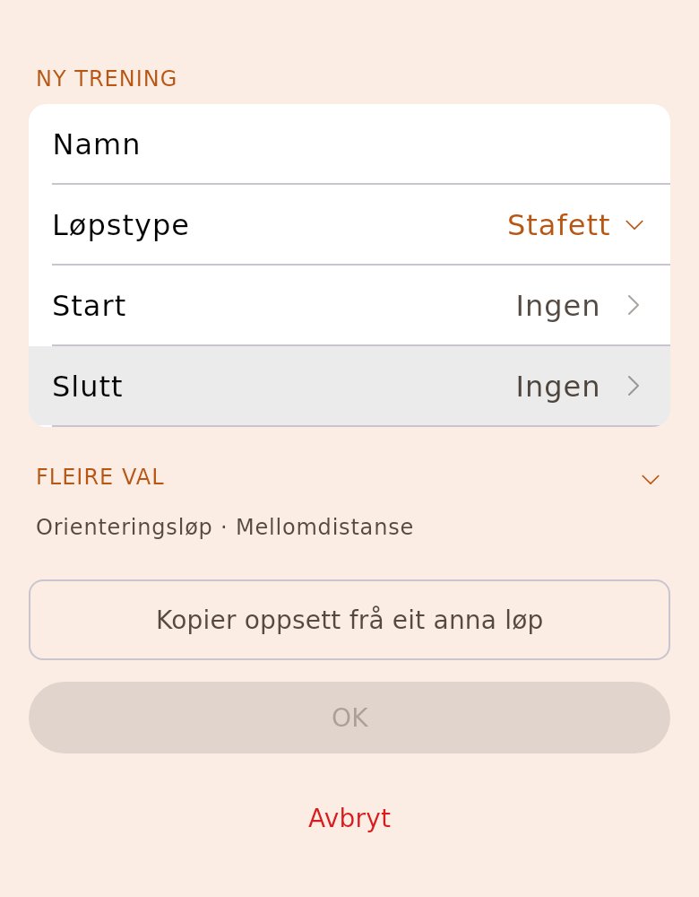 Ny trening med løpstypen «Stafett»