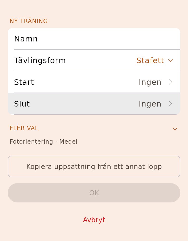 Ny träning med tävlingsformen «Stafett»