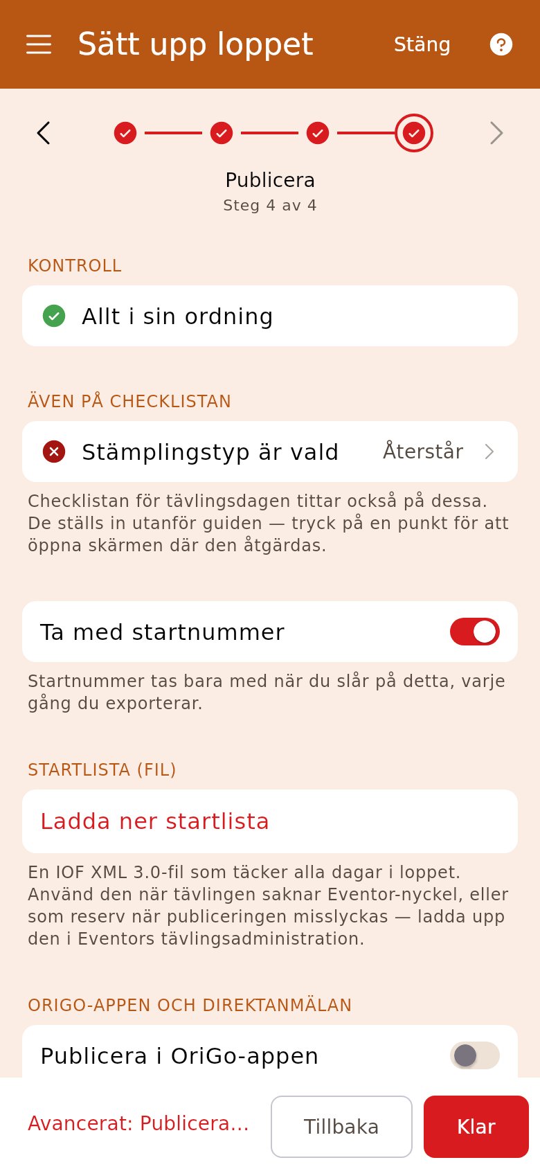 Steget Publicera på en stafett