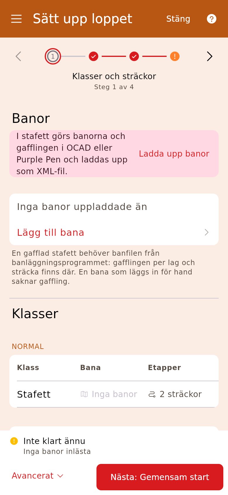 Stafetten innan banfilen är uppladdad